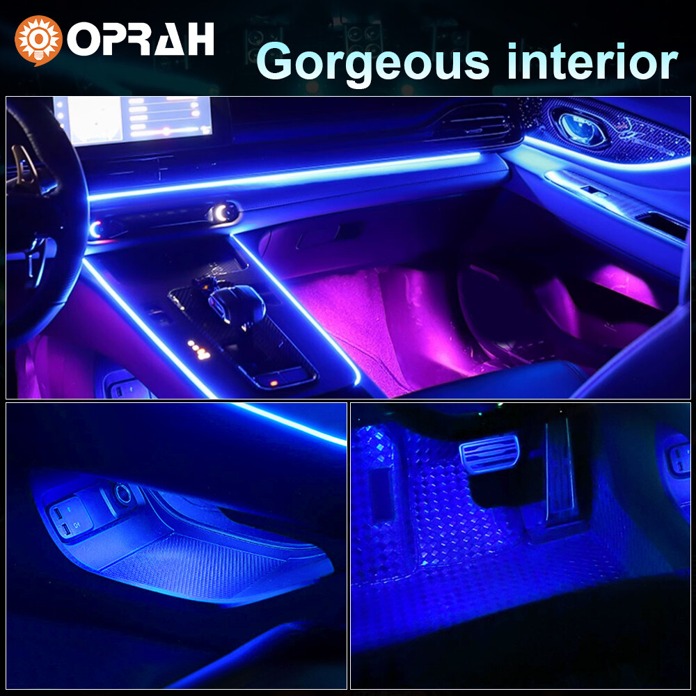 LED Car Interior Strip Light Atmosphere APP-Control Ambient Light 1~22 Kit US