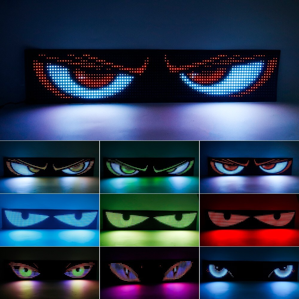 Devil Eyes Light for Car – LED Display Screen DIY Truck Windshield Eyes Lights