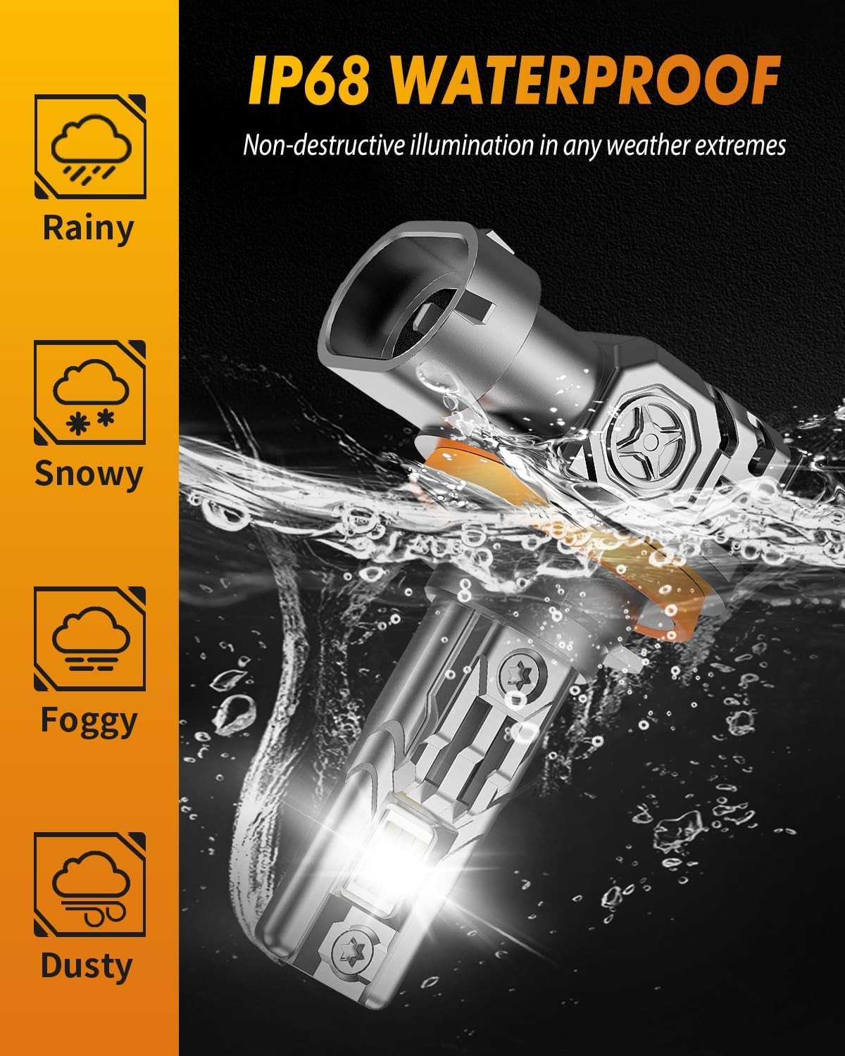 FAHREN H11/H9/H8 LED Headlight Bulb 80000LM 1000% Ultra Bright High/Low/Fog Beam