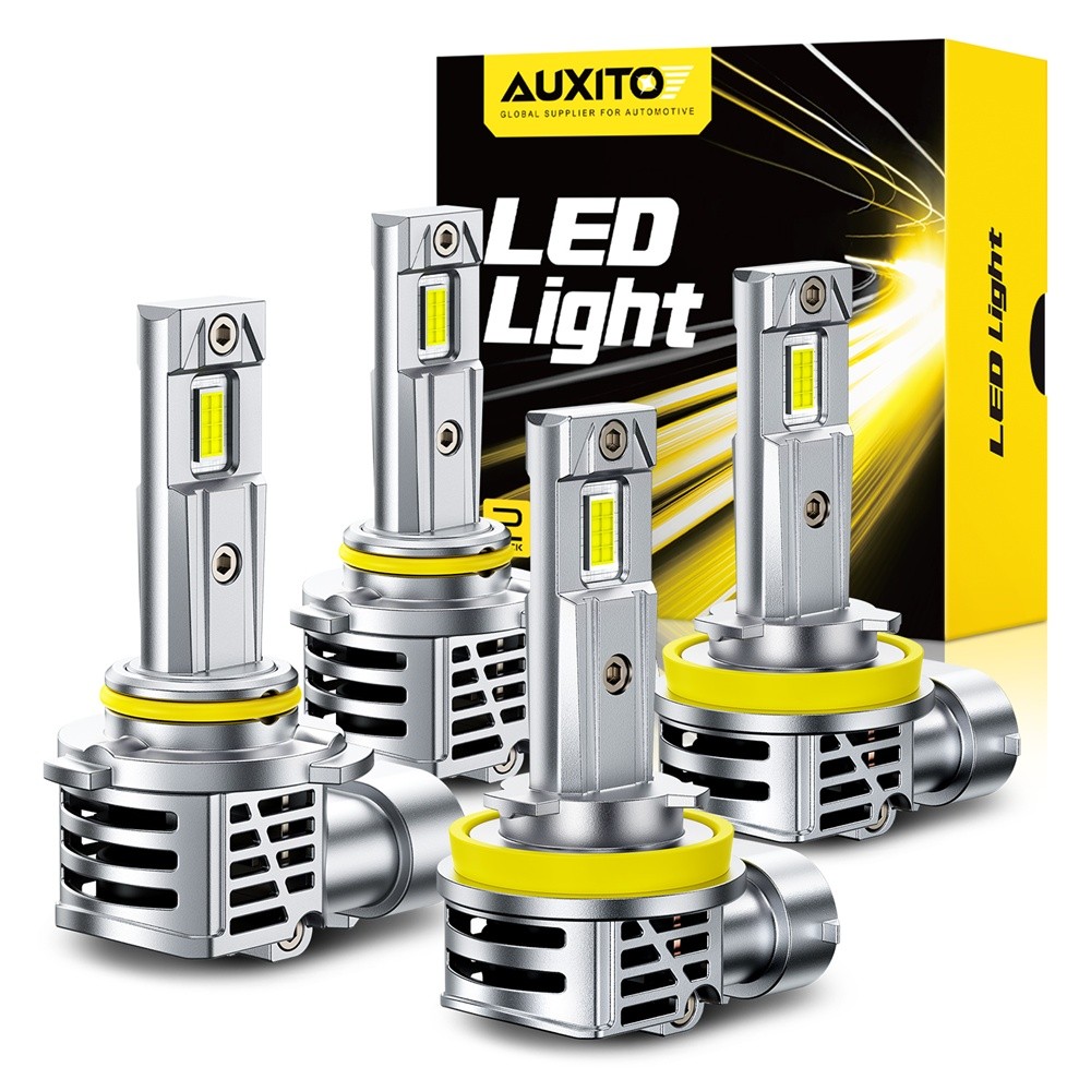 AUXITO 9005/HB3+H11/H8/H9 LED Headlight Bulbs Combo 6500K White 1:1 Mini Size