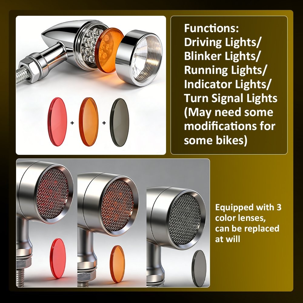 Motorcycle LED Turn Signal Blinker Lights For Yamaha Suzuki Honda Kawasaki 4-12X