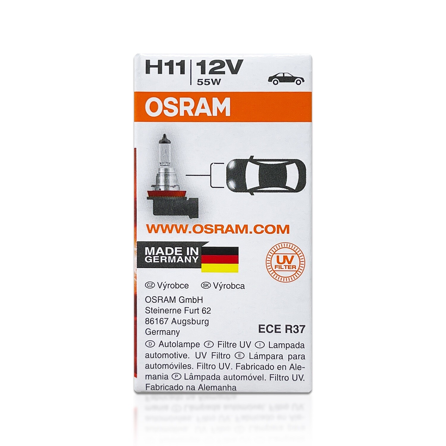 Osram ORIGINAL OEM H11 Halogen Headlight Bulbs 64211L+ DOT Low Fog Hight 4-Pack