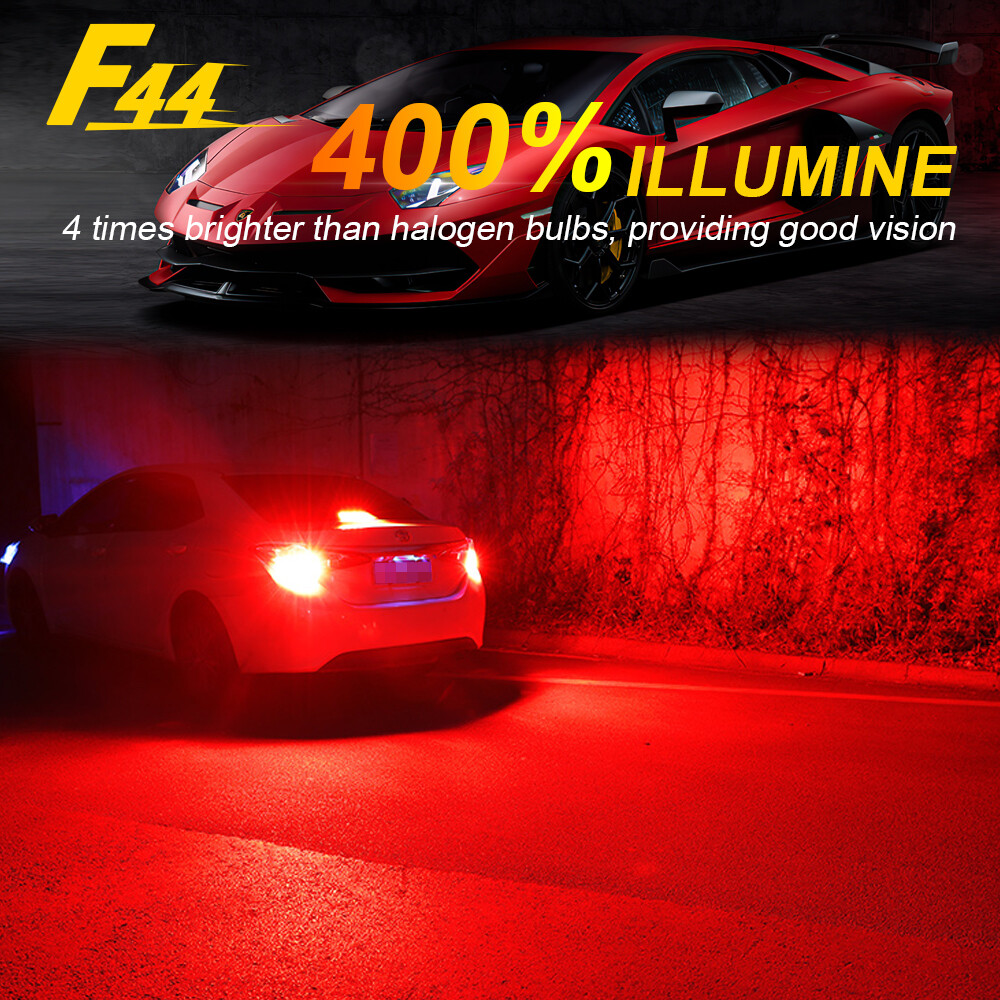 2x 7443 7440 LED Bulbs Flash Strobe Red Brake Light Bulb for Honda Civic Coupe