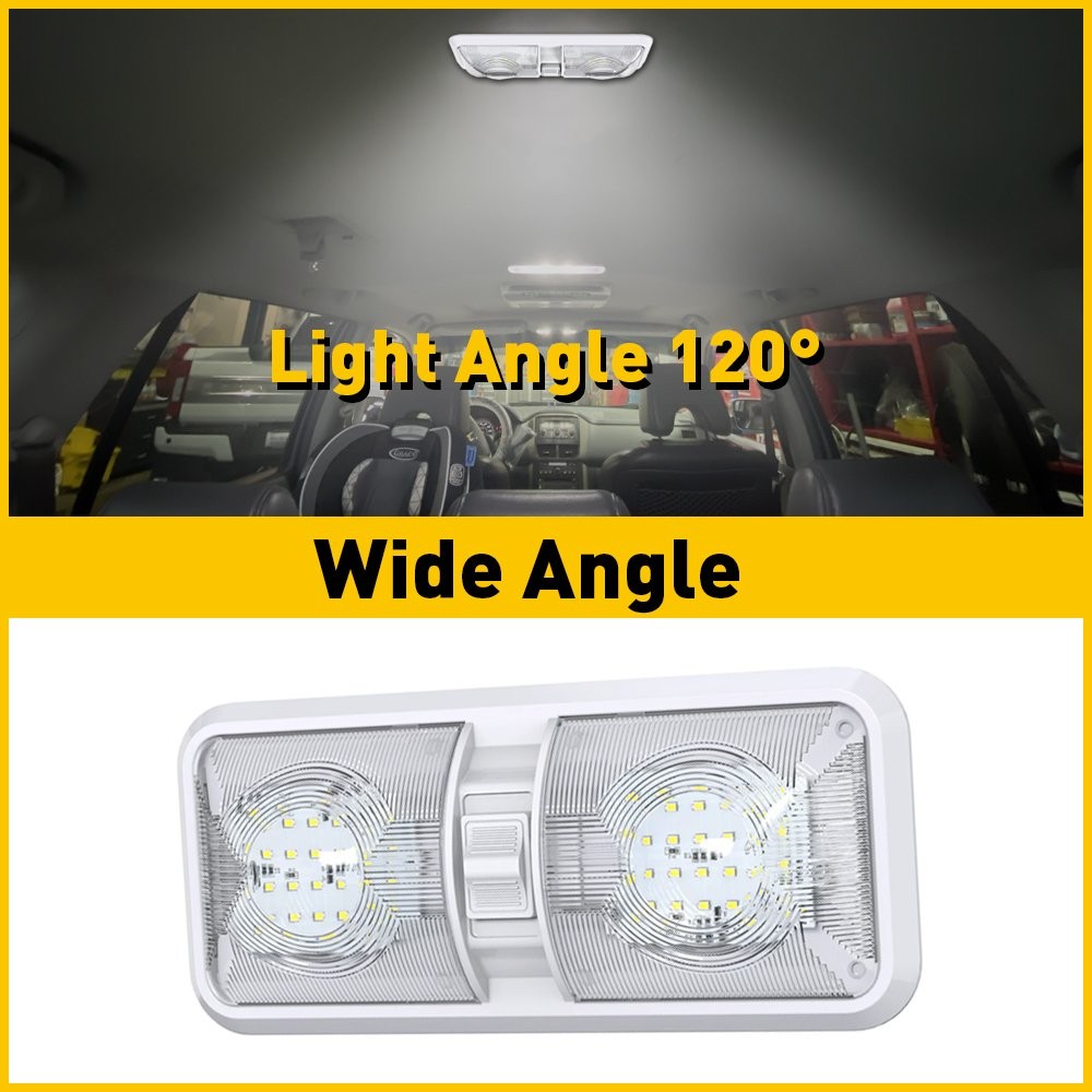 12V 48 LEDs RV Ceiling Dome Light RV Interior Lighting for Trailer Camper 600LM