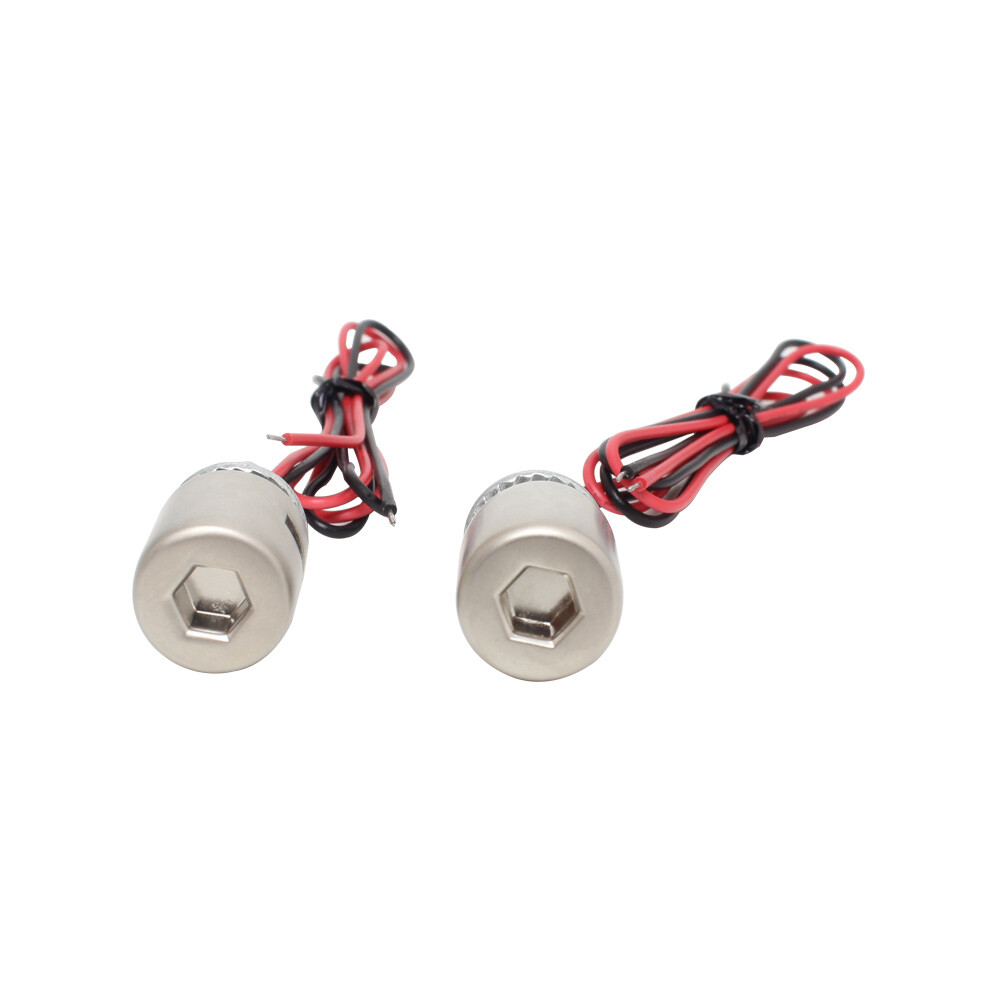 1pair Silver Mini LED License Plate Lights M6 Screw Bolt White Lights Universal