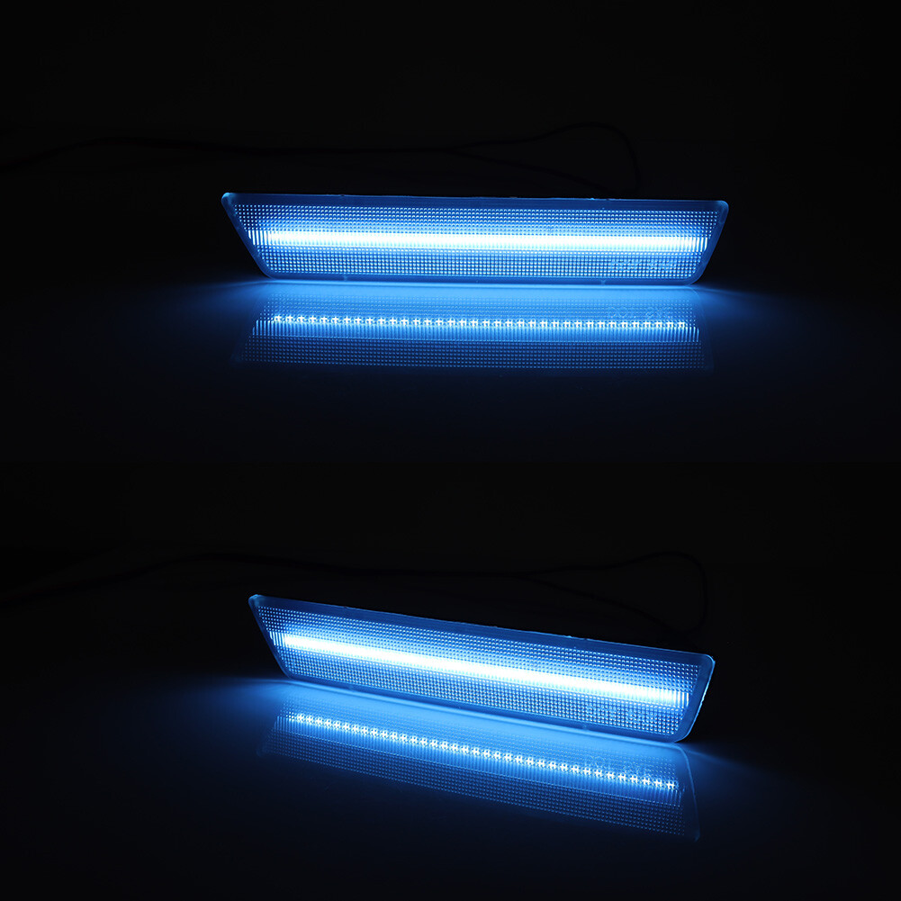 For 08-14 Dodge Challenger Clear Lens Ice Blue Full LED Rear Side Marker Lights