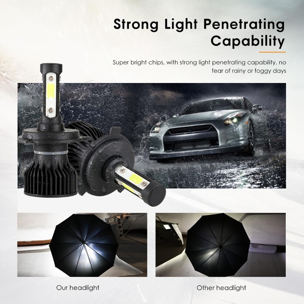 4-sides 9003 H4 HB2 LED Headlight Conversion High&Low Beam 6500K Bulbs 1500000LM