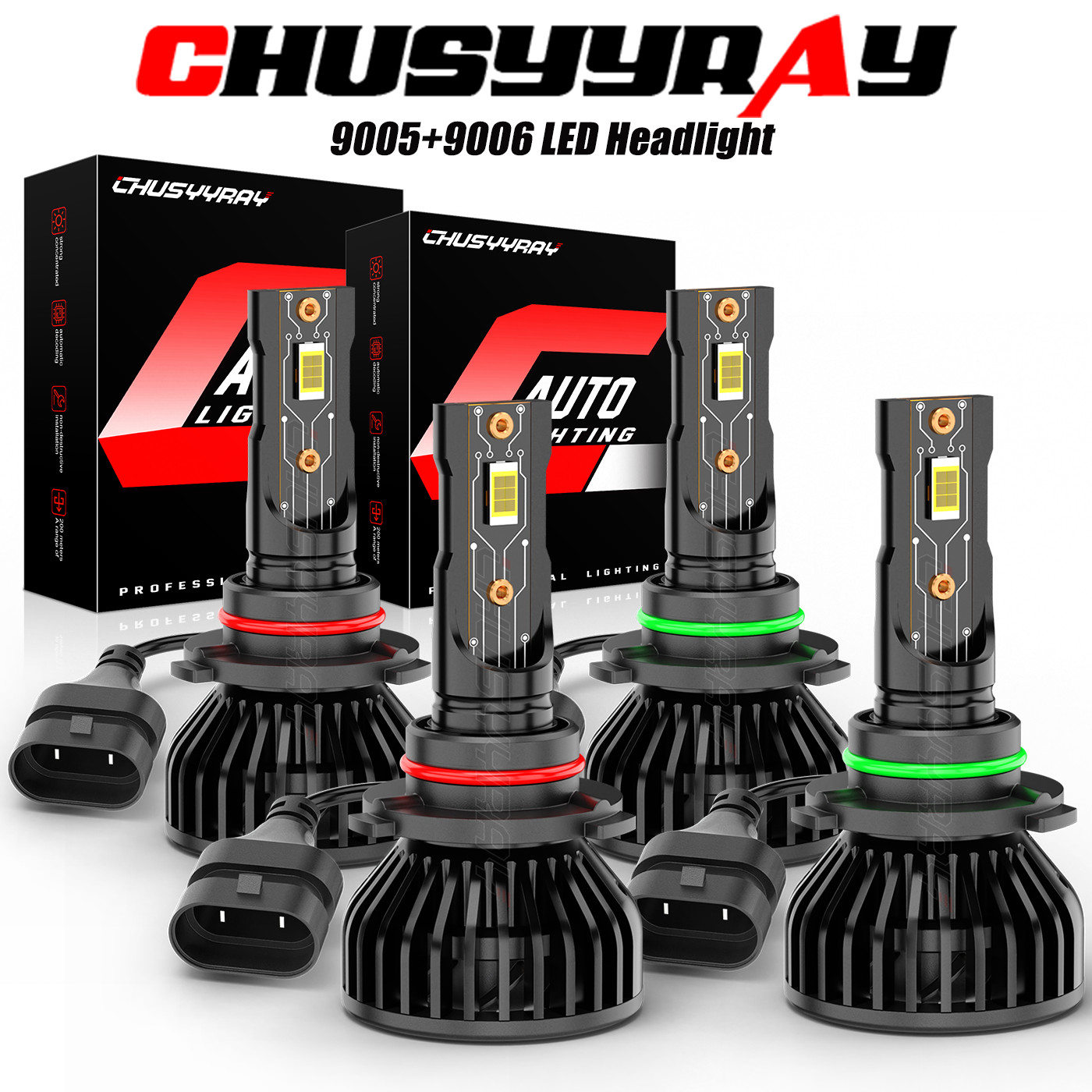4x Combo 6000K LED Headlight Bulbs for Buick Lucerne 2006-2011 High Low