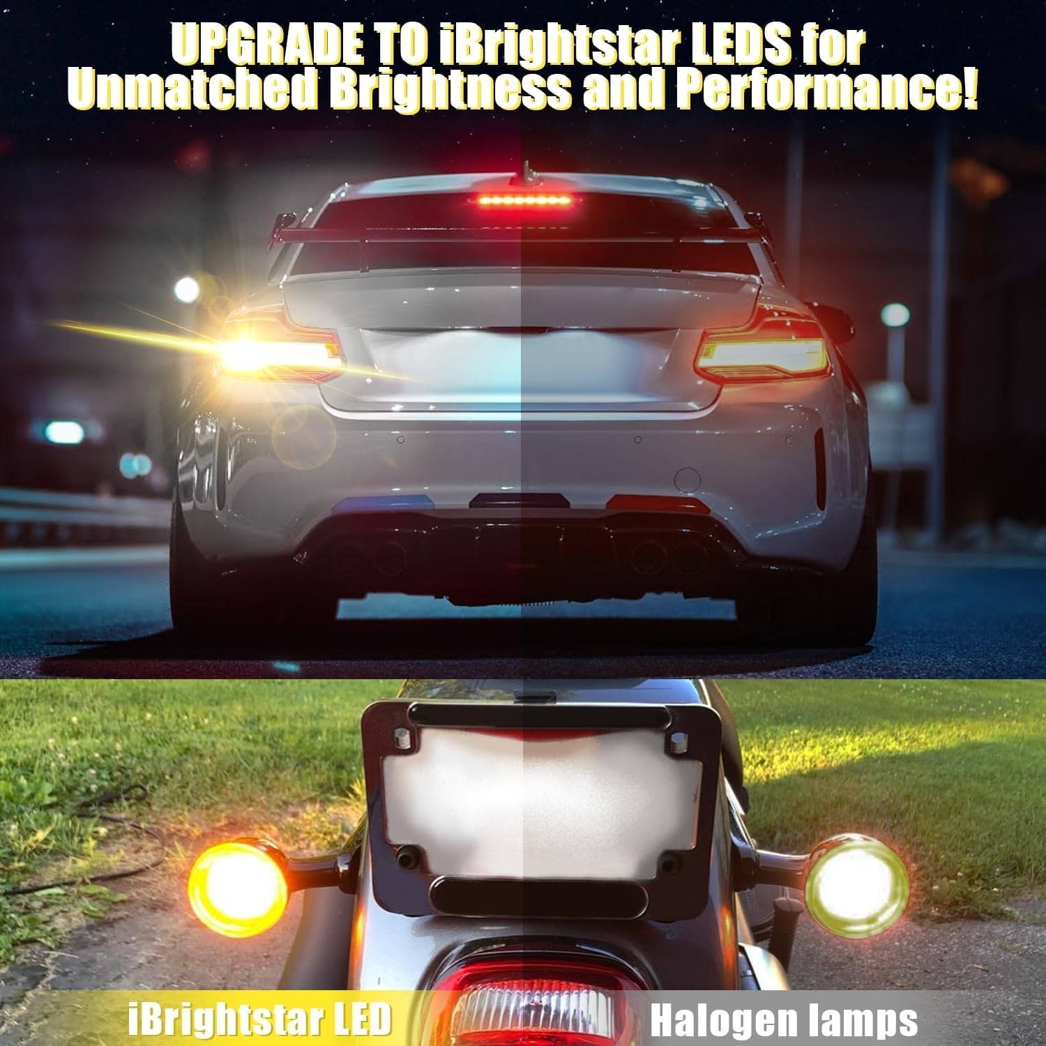 7443 LED Turn Signal Bulbs Amber Pack of 2 for Vehicle Blinker Lights