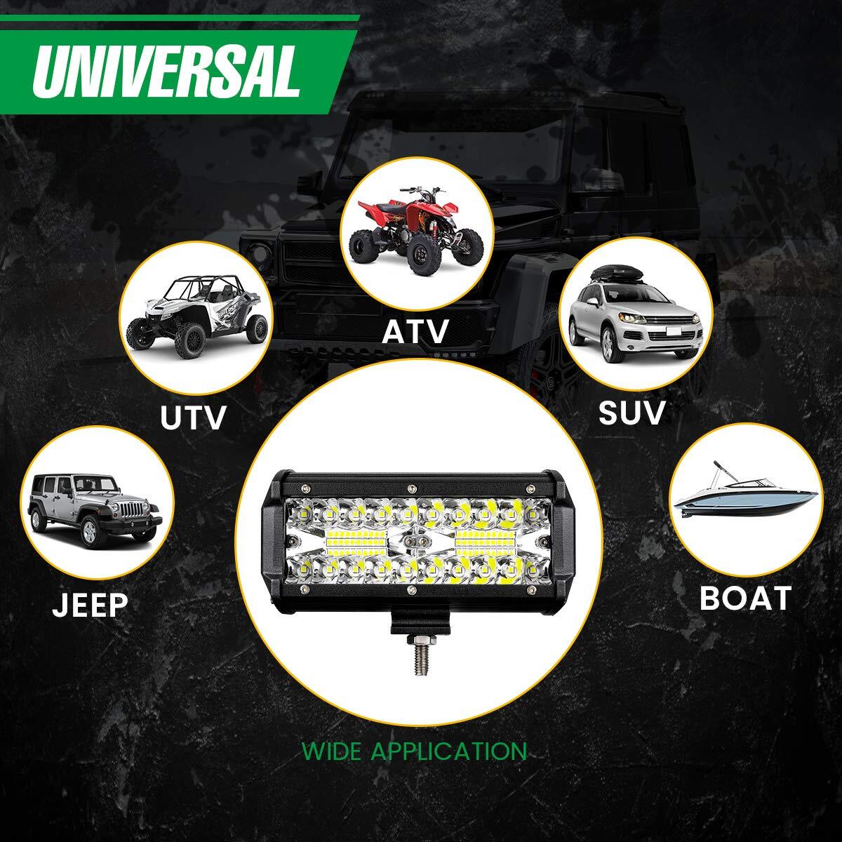 Tri Row 52 INCH +22 INCH LED Lights Bar +4x 18W Pods For Jeep Wrangler JK TJ YJ