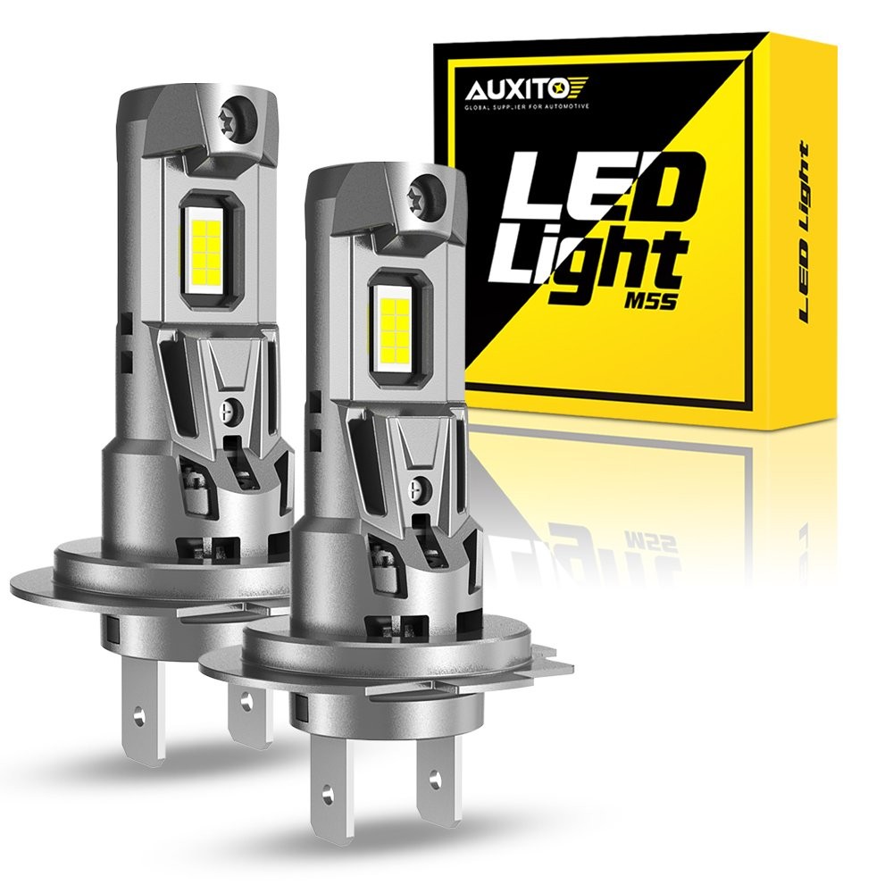 AUXITO 44000LM White H7 LED Headlight High Low Beam 6 Brighter 120W CANBUS D