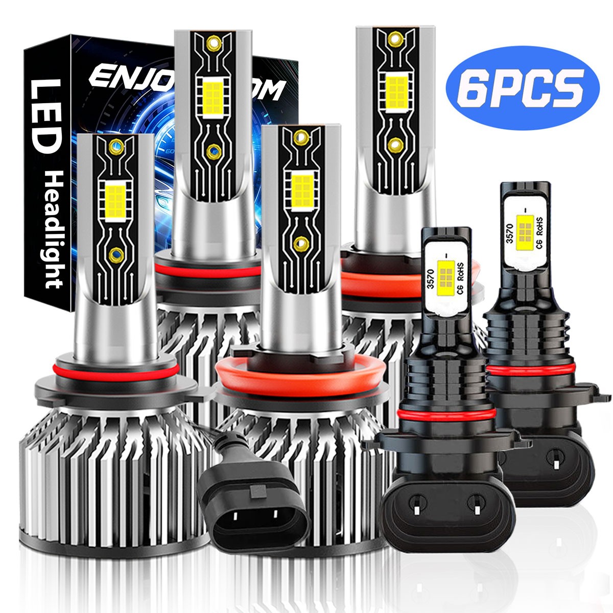 For Ford F-150 2015-2021 LED Headlight Kit Bulbs 72000LM Cool White Super Bright