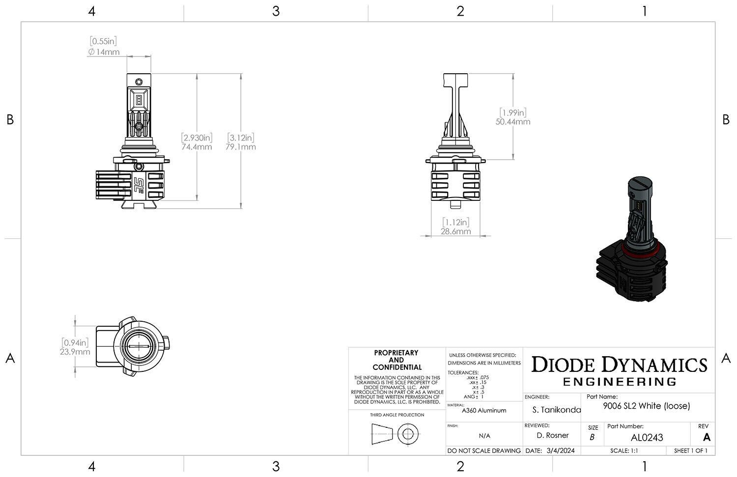 Diode Dynamics SL2 PRO 9005 LED Bulbs ( one Pair ) Lifetime Warranty