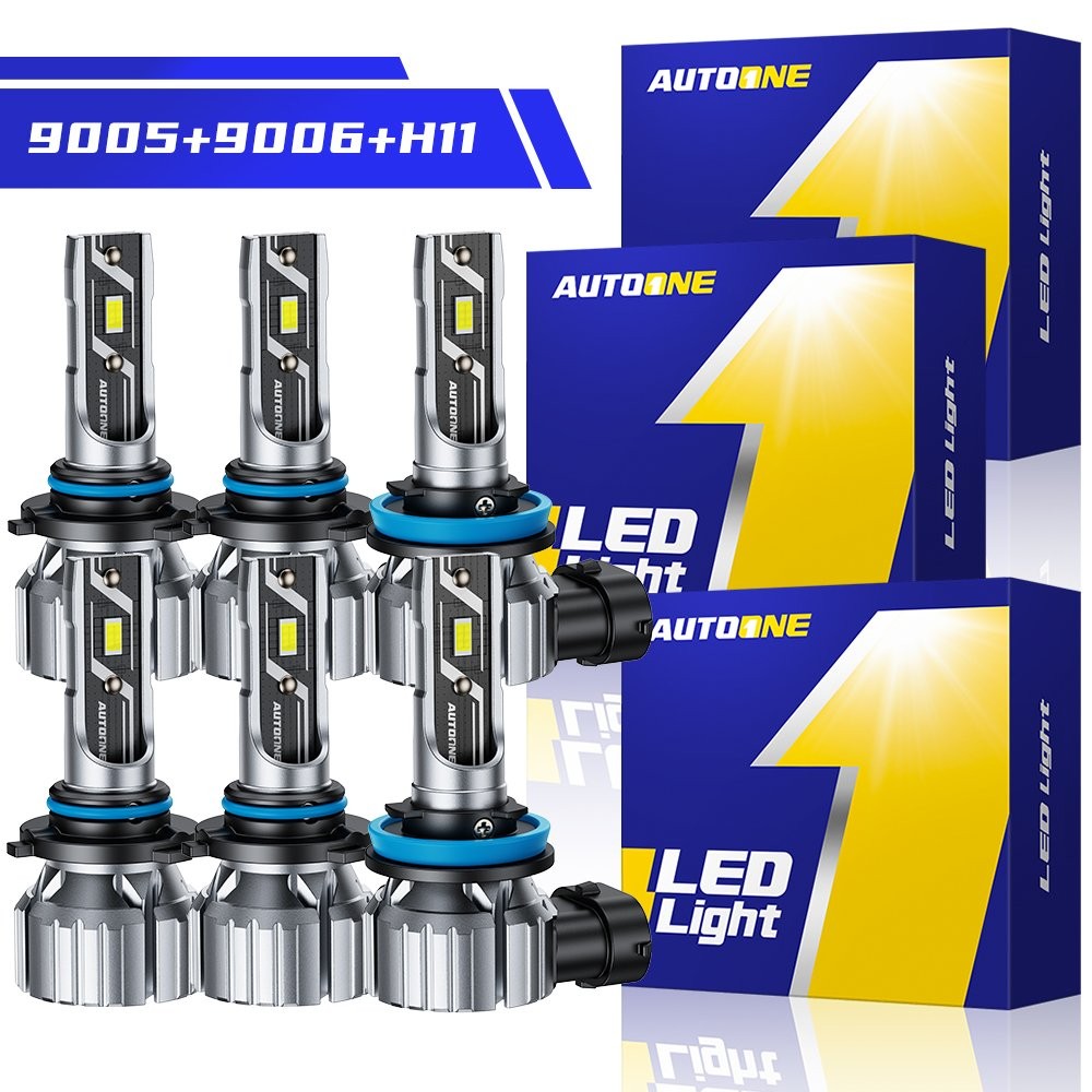 6PCS CANBUS 9005 9006 H11 LED Headlight Fog Lamp Bulb Kit 120000LM High/Low Beam