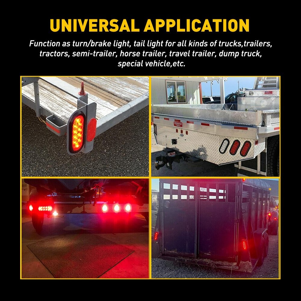 6″ LED 10 Round Lights Tail Rear Stop Light Brake Car Truck High Low Brightness