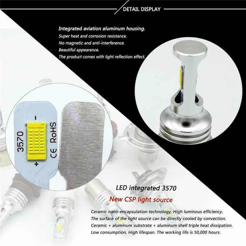 H7 Canbus LED Headlight Bulb High Low Beam Fog Light 100W 10000LM Bright 2pcs