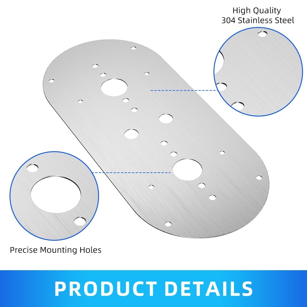 1PC Watermelon Light Mounting Plate, Silver, Peterbilt 359 379 389, W900L Bunk