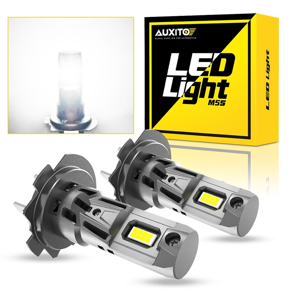 AUXITO 44000LM White H7 LED Headlight High Low Beam 6 Brighter 120W CANBUS D