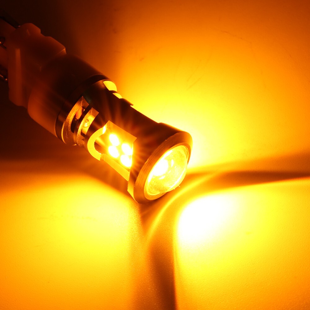 1157 LED Amber Yellow DRL Turn Signal Parking Side Marker Light Bulbs
