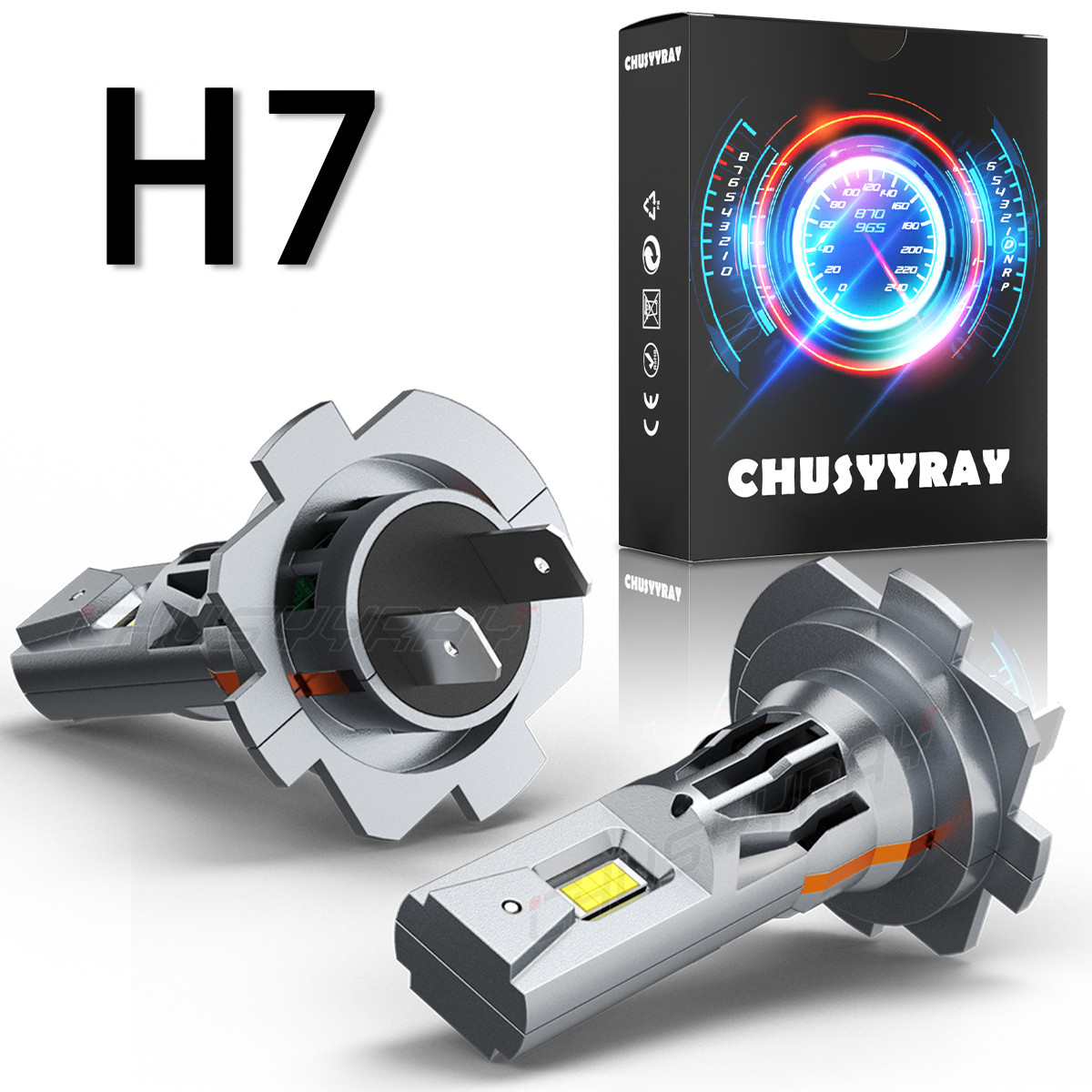 2x H7 LED Headlight Bulbs High Low Beam 6000K Super White CANBUS ERROR FREE