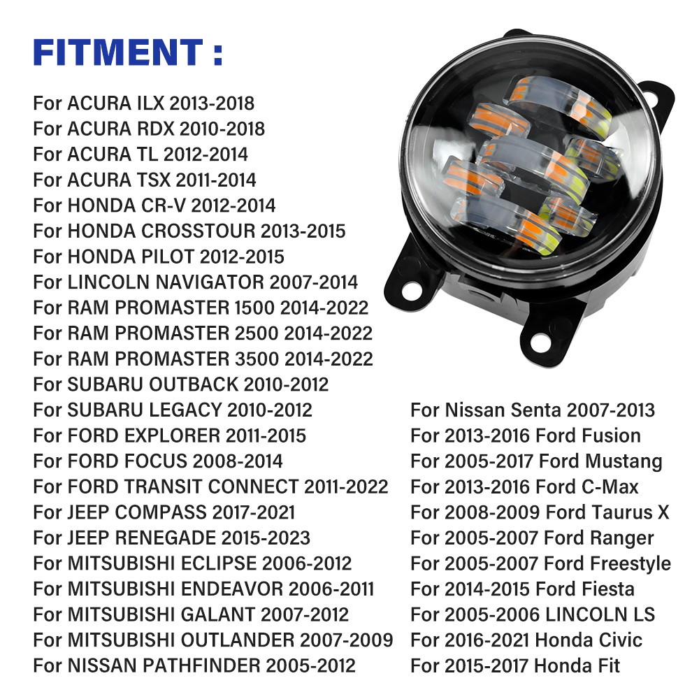 For 2011-2015 Ford Explorer Fog Lights Driving Bumper Lamps Replacement Pair US