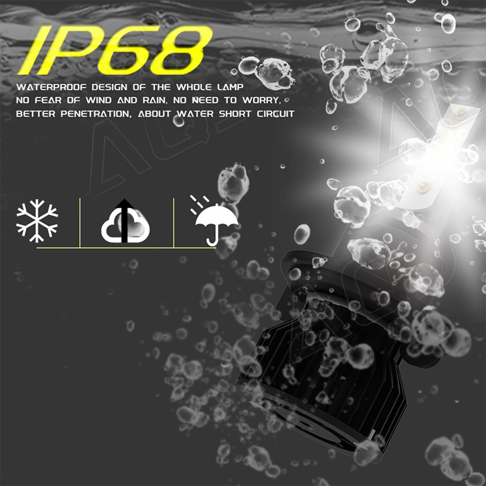 H13 9008 LED Headlight Bulbs Kit 100W 20000LM Hi/Lo Beam Super Bright White