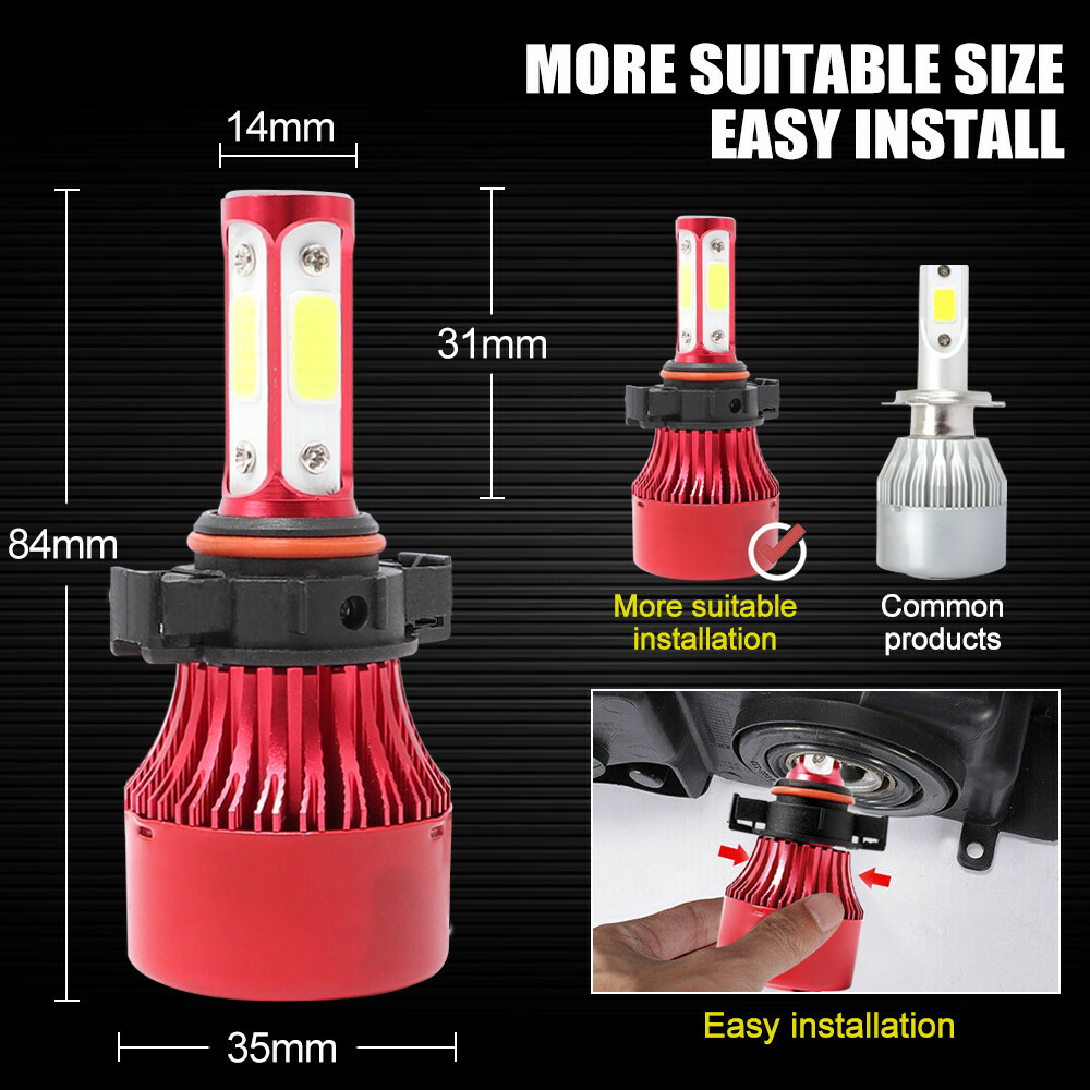 20PCS 4-Sides 5202/H16/9009/2504 LED Headlight Kit Fog Light 32000LM 6000K Bulbs