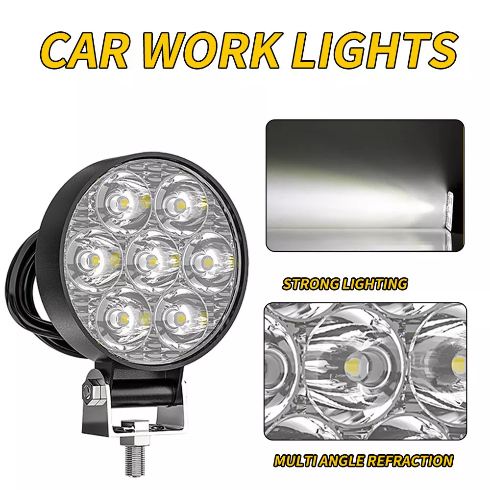 2“inch ED Work Light Flood SPOT Lights Fit Truck Off Road Tractor ATV Round USA