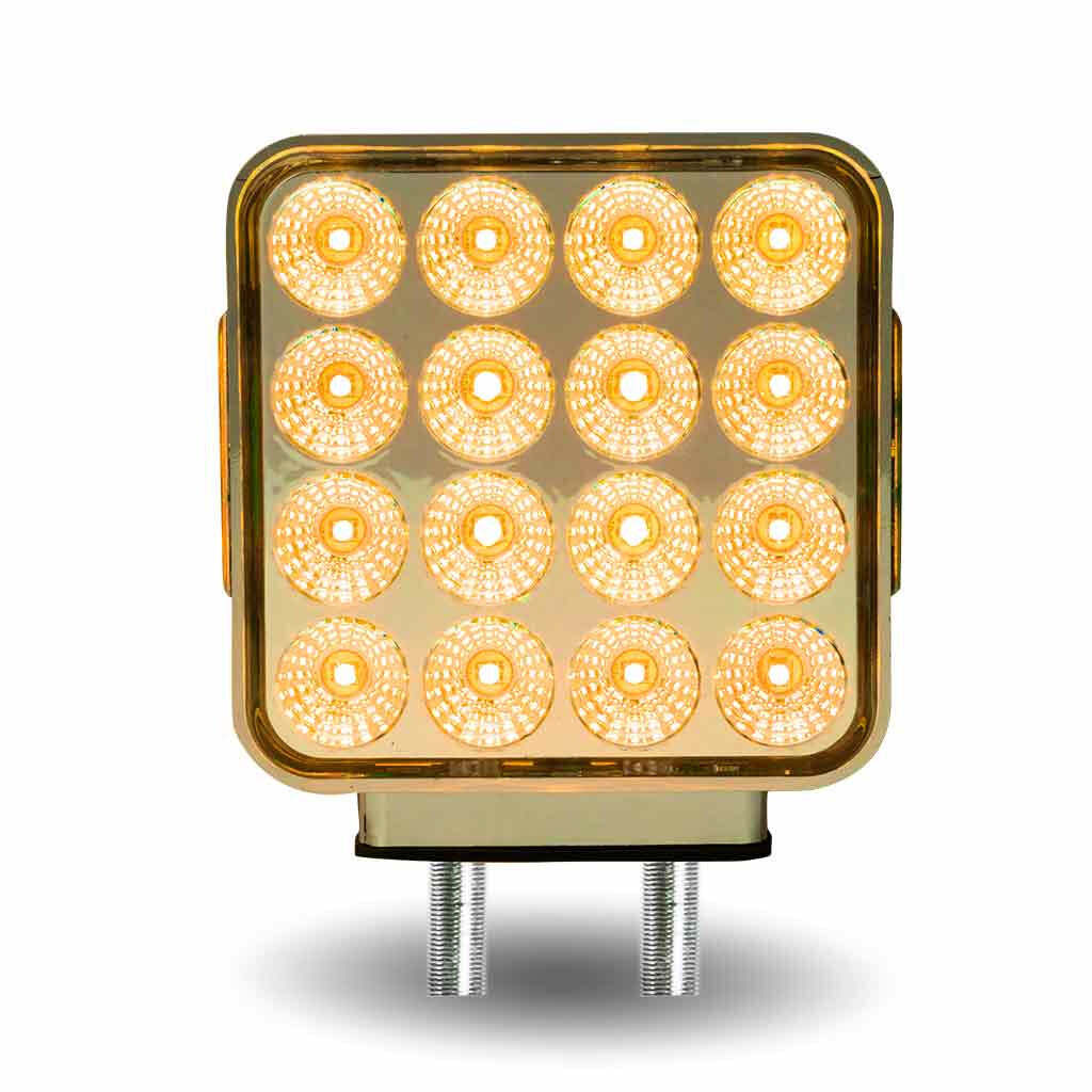 Dual Revolution Double Face Double Post Square LED (Amber/Red/Purple) – (44 Diod