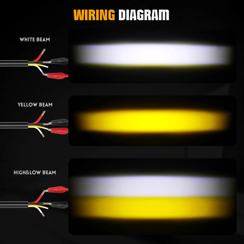 Pair White/Yellow Dual Color 120W Mini LED Projector Lens Driving Fog Lights