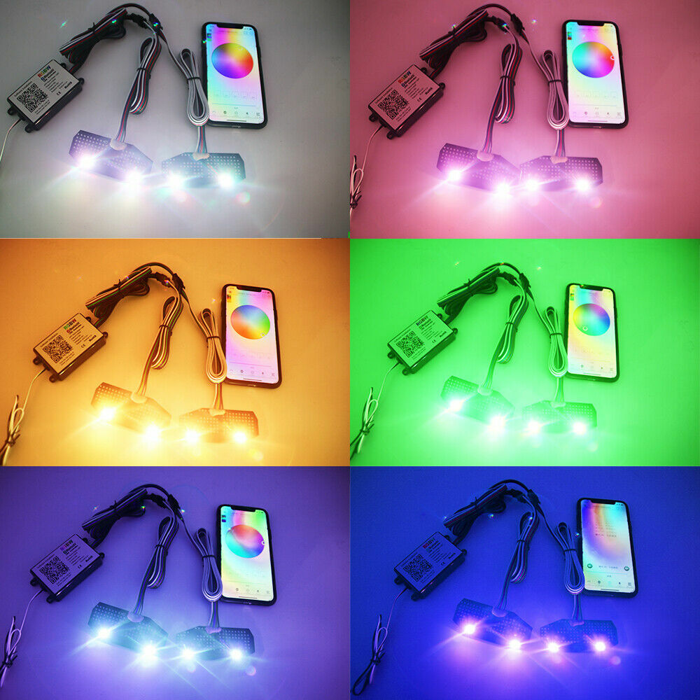 Remote Control RGBW Multicolor LED DRL Board Lighting Kit For 13-14 Ford Mustang