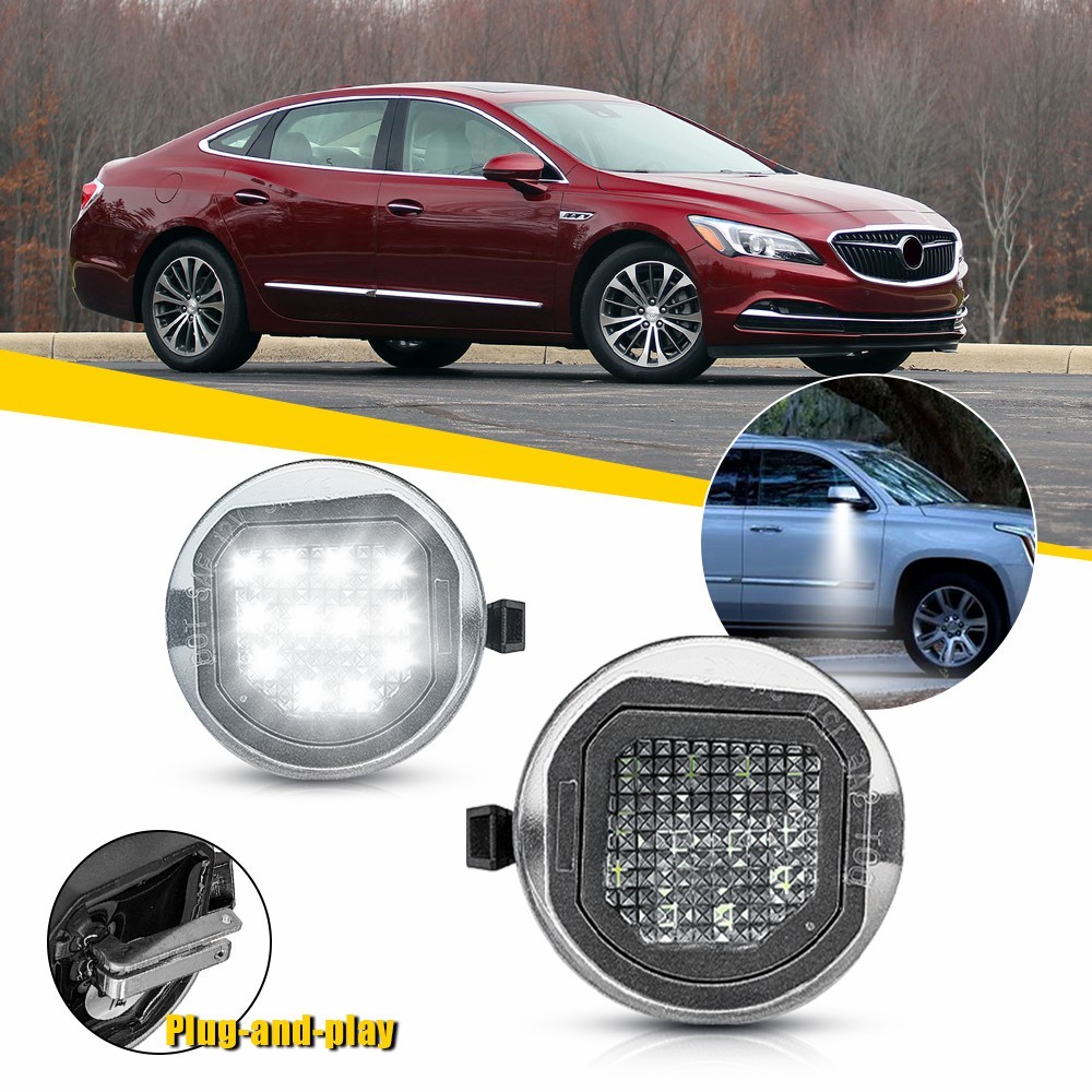 2X Exterior White LED Puddle Lamp Fit Chevrolet Suburban Tahoe 2015 2016-2020 EK