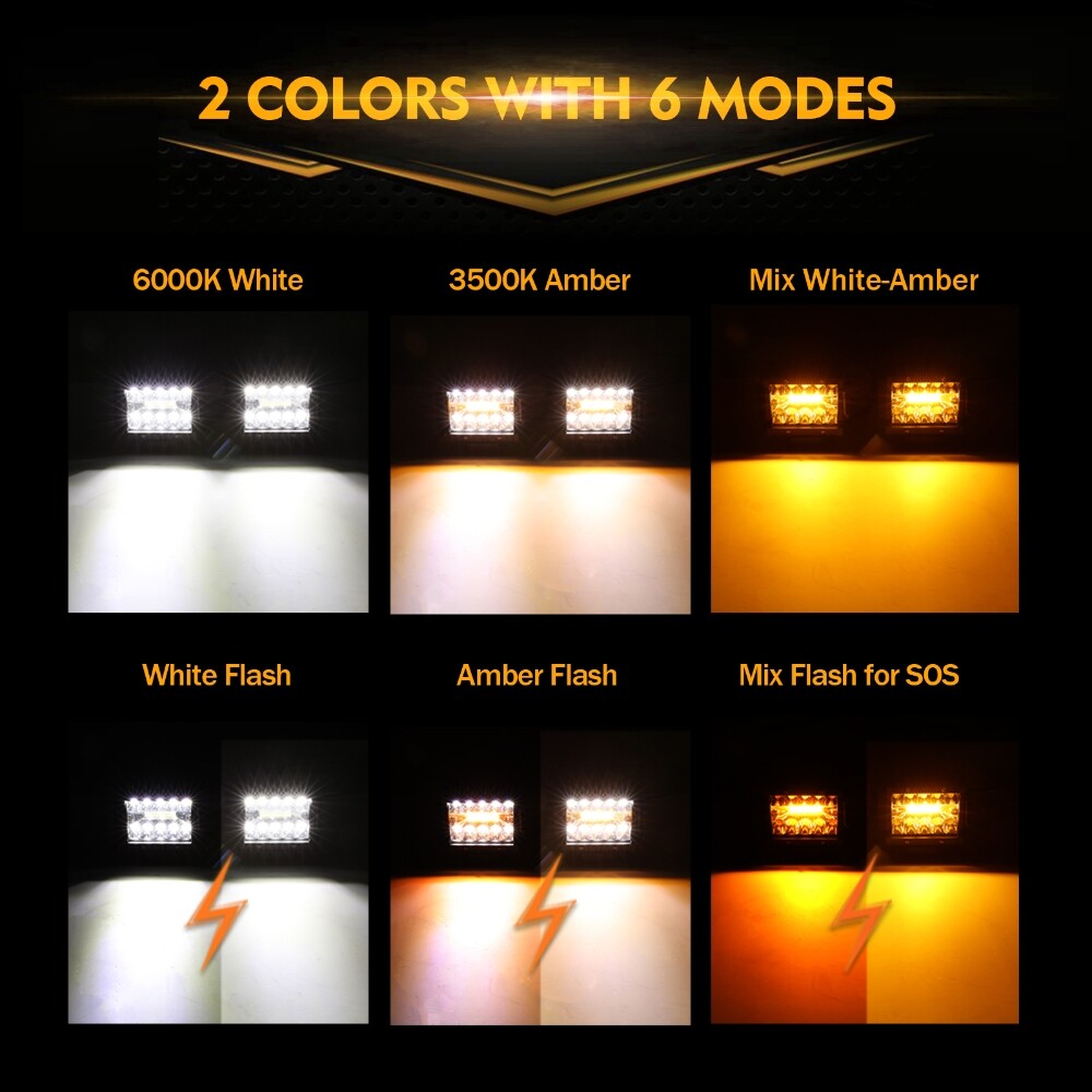 AUXBEAM 4″ INCH LED PODS WORK LIGHT BAR SPOT BEAM DRIVING OFFROAD SUV ATV TRUCK