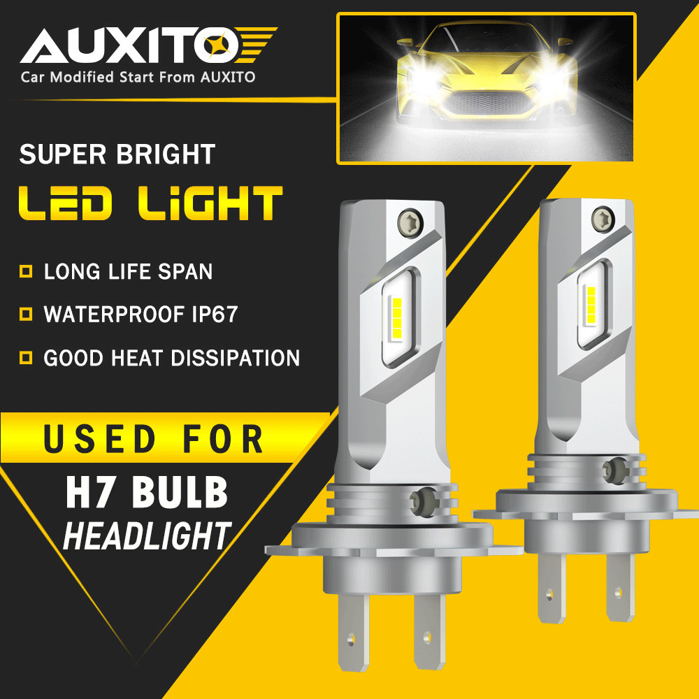 AUXITO LED High/Low Beam Conversion Kit H7 Bulbs Super Bright 6500K Plug&Play EC
