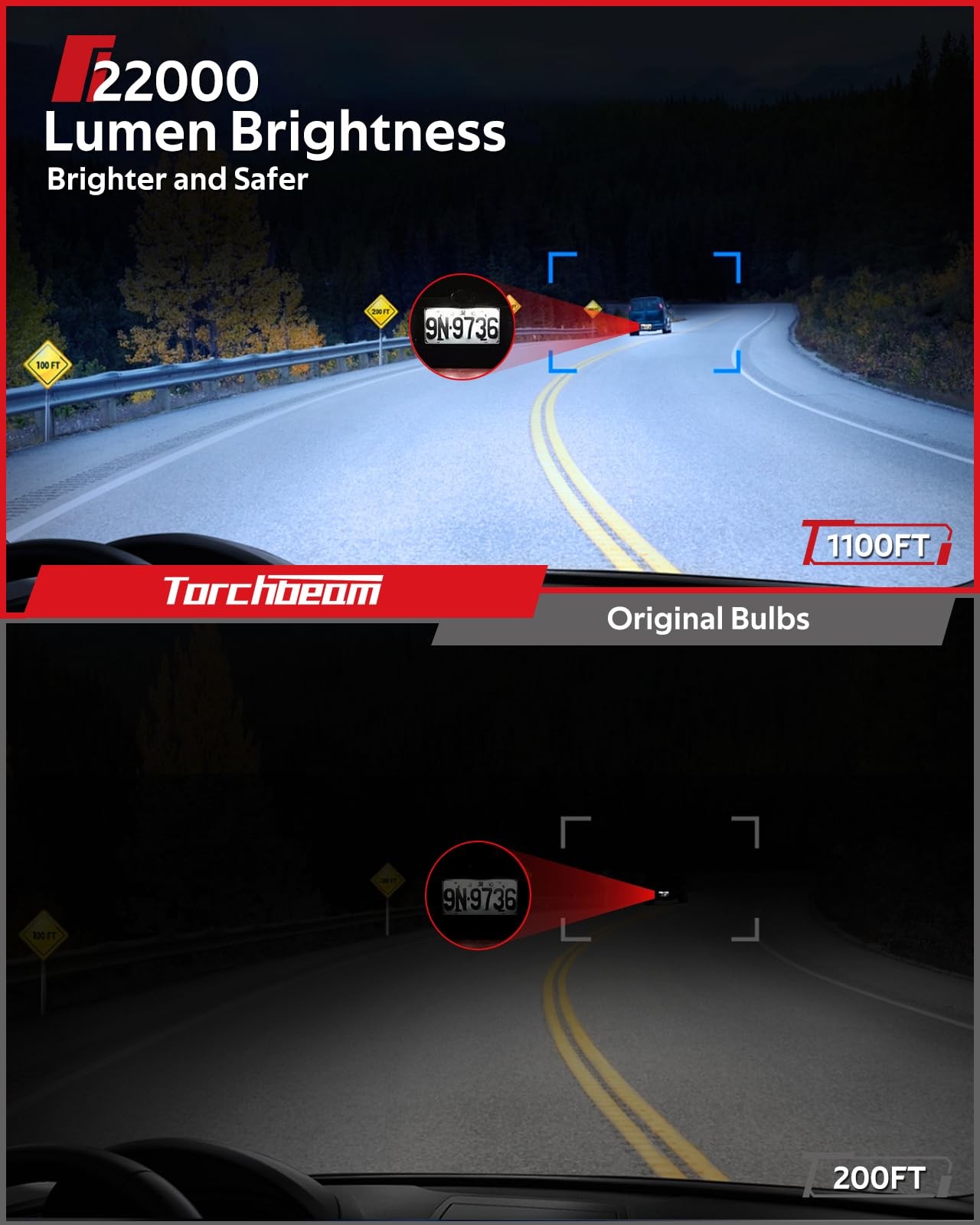 Torchbeam D2S D2R HID Bulbs, 8000K Ice Blue 45W Xenon Bulbs, 22000LM 85122