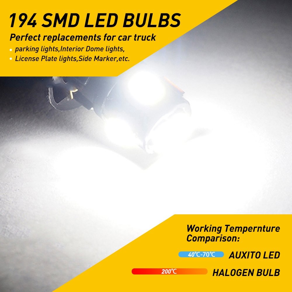 10-100 White T10 5630SMD LED Bulb W5W 194 168 2825 Interior Light for Pickup SUV