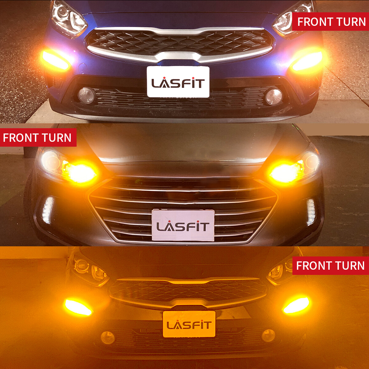 Lasfit 2357 1157 7528 LED Rear Turn Signal Light Bulb 3000K Amber Bright Canbus