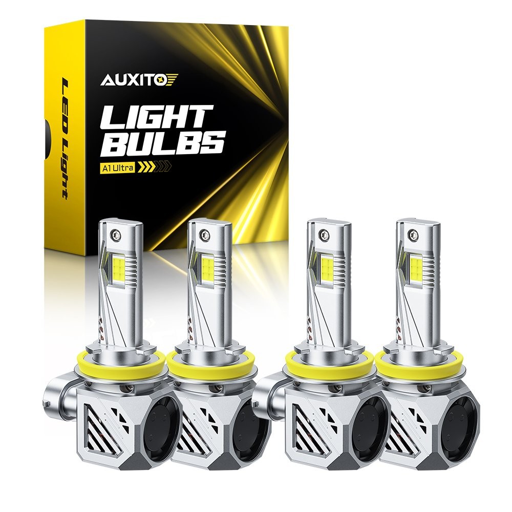 AUXITO Combo 4 CANBUS H11 H8 LED Headlight Bulbs High Low Beam 6500K White 4-20X