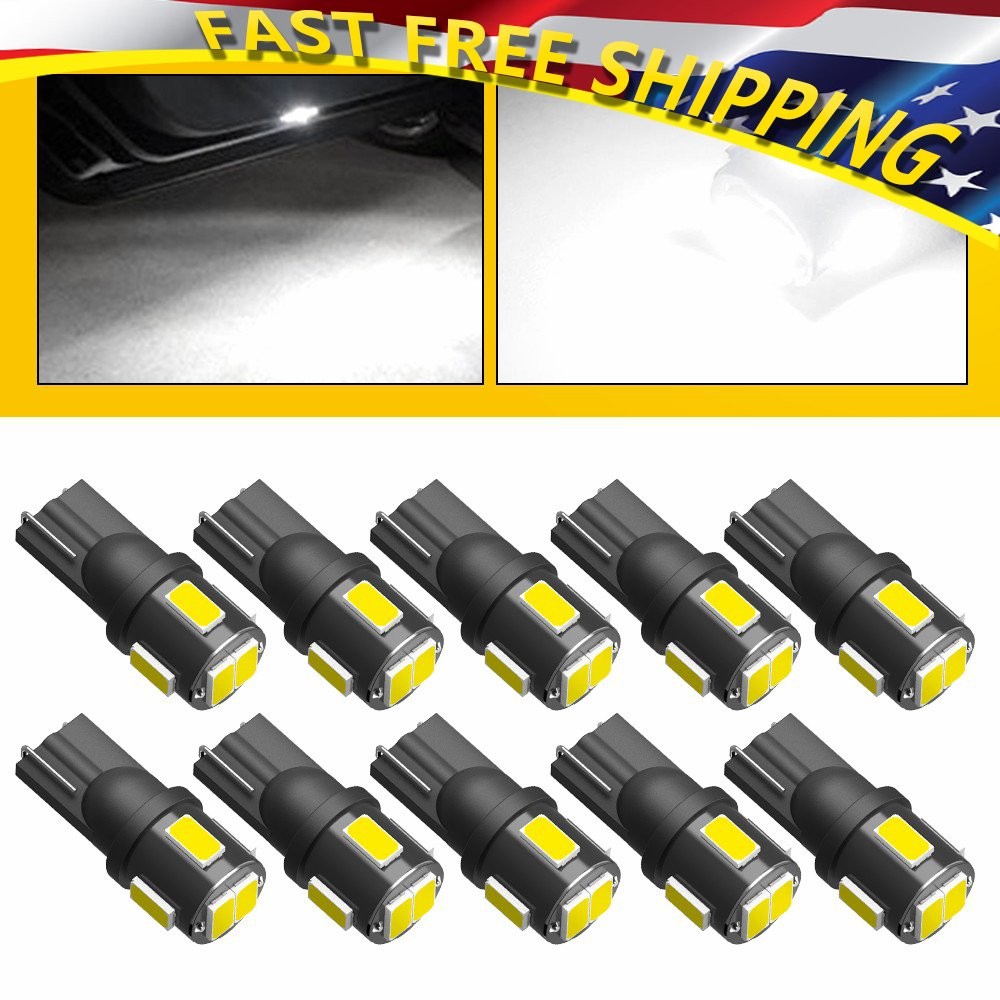 10X Auxito W5W LED Headlight Bulb and Plug 6500K Play Cool 5630SMD Super Bright