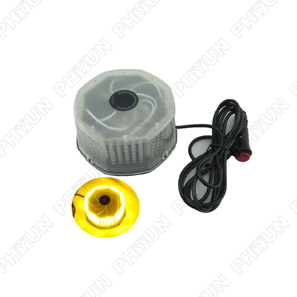 Yellow LED Emergency Vehicle Strobe Warning Beacon Light Octagon Lamp DC 12-24V