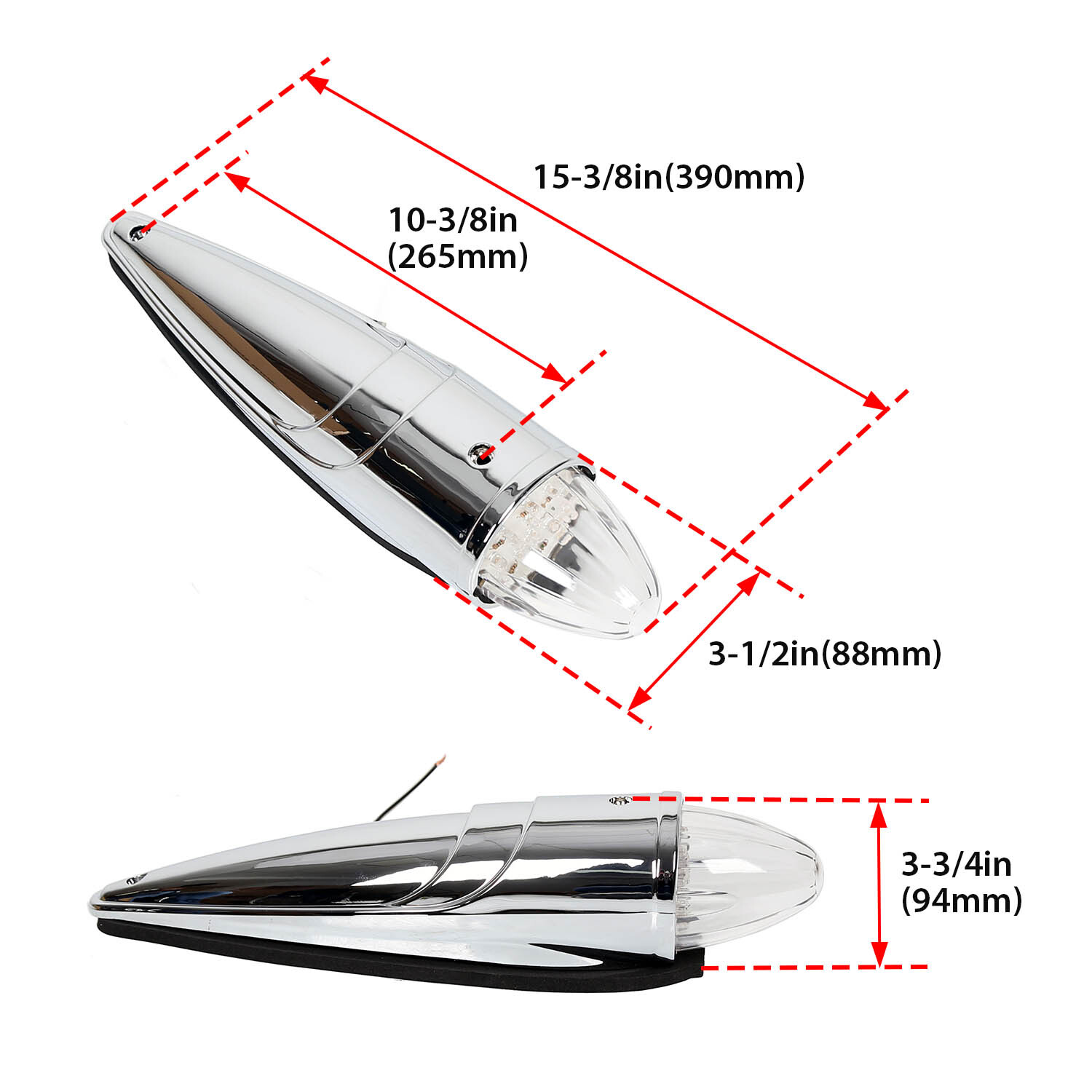 5x Amber Torpedo 17LED Roof Cab Marker Lights For Kenworth Peterbilt Clearance