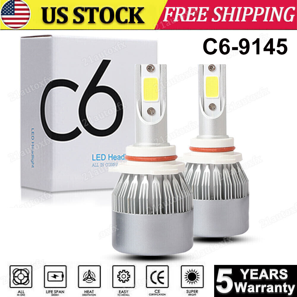 9145 9140 LED Headlight Bulbs Fog Light Beam 150m Front Lamp 100W 20000LM 6000K