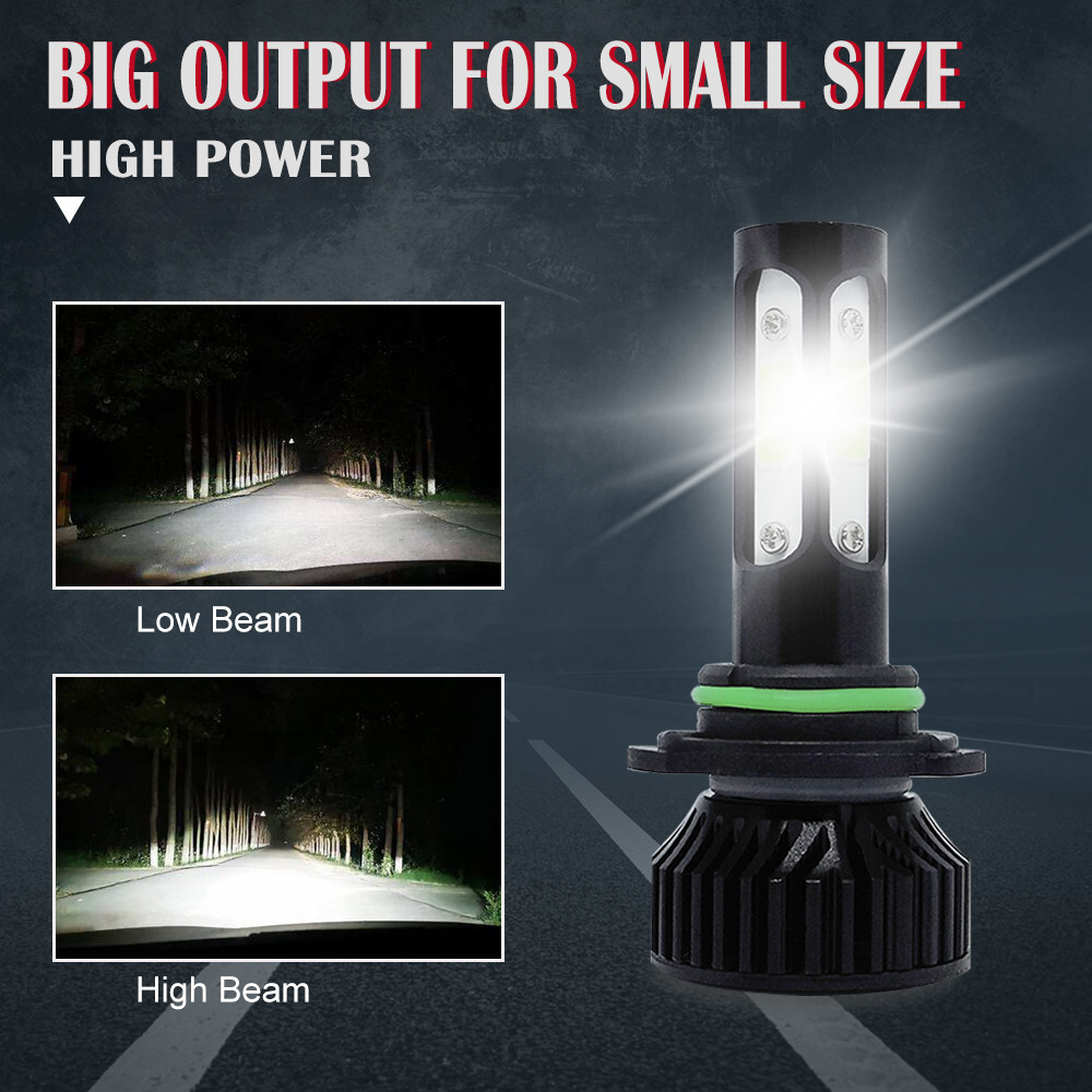4-Side 9005 9006 Bulbs Combo LED Headlight Kit High Low Beam Bulb 4800W 720000LM