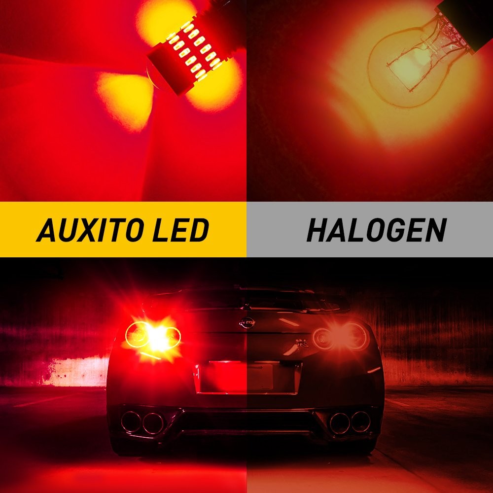 2-20 AUXITO 3157 Red Lamp LED Bulb Error Free Brake Tail Light 4014SMD Chips 12V