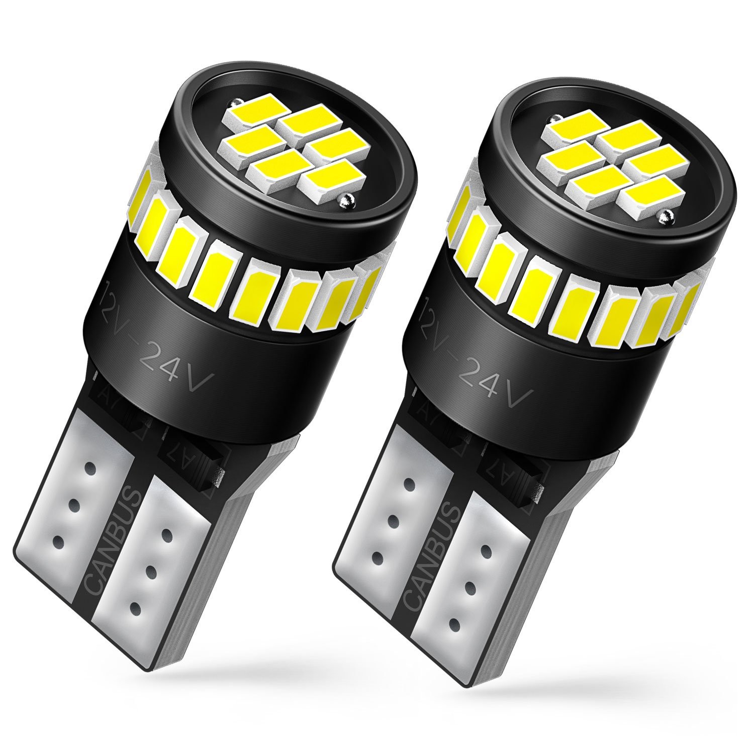 T10 CAR BULBS LED ERROR FREE CANBUS XENON WHITE W5W 501 SIDE LIGHT BULB 24H PAIR