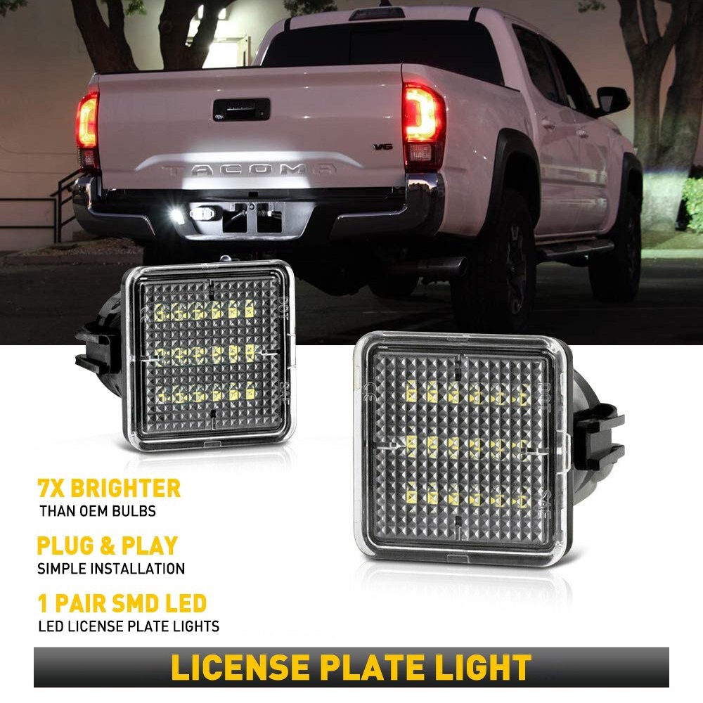 For Toyota Tundra Tacoma Super White 18 SMD LED License Plate Lamp Light 2PCS