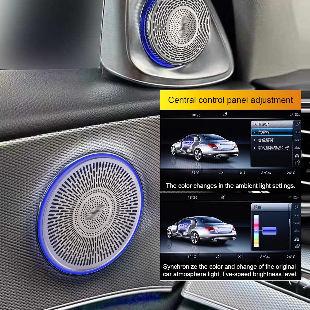W205 X253 Speaker Tweeter For Mercedes Benz C Class 64 Colors Led-Ambient Light