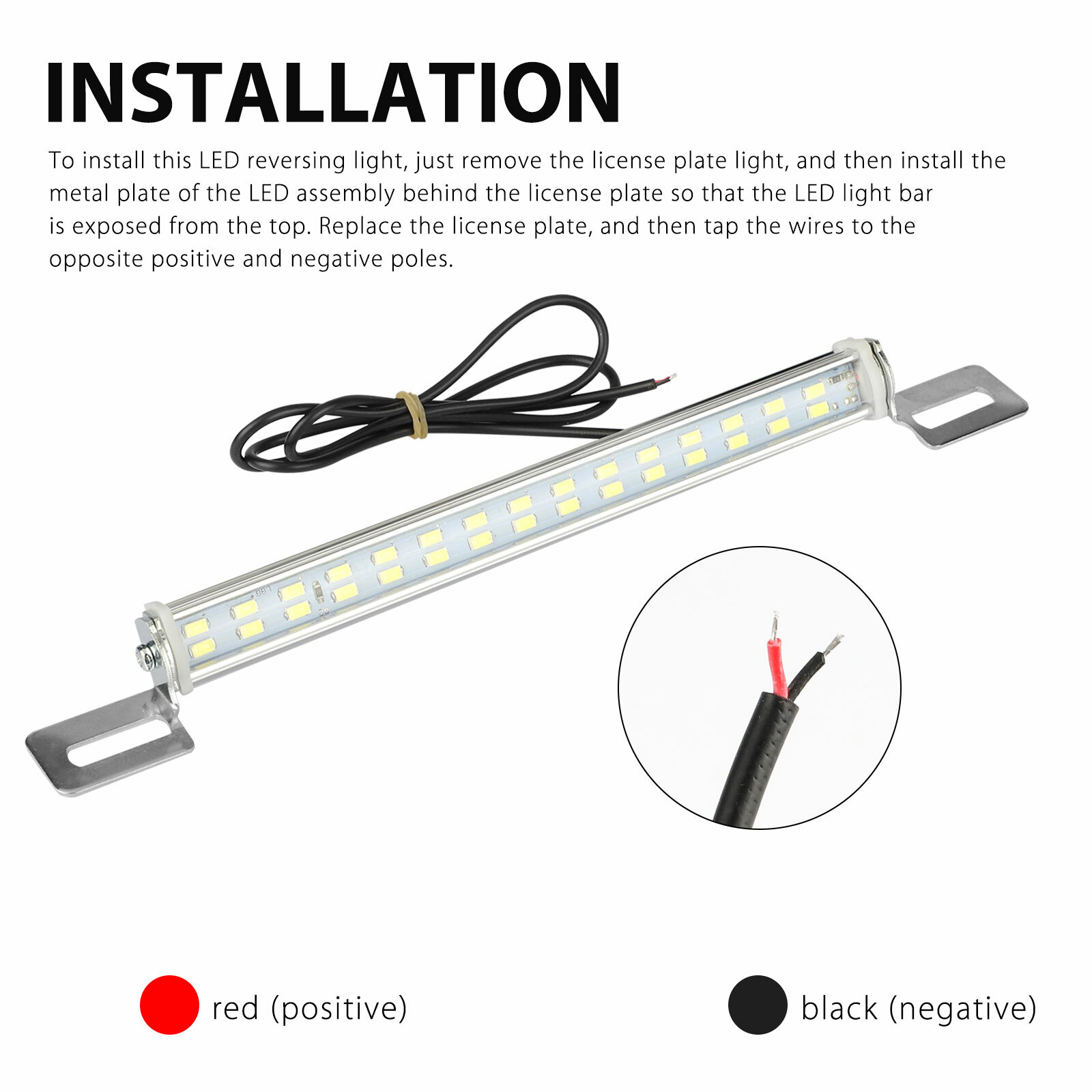 Universal License Plate LED Back Up Light Car SUV Truck RV 6000K Super White 12V