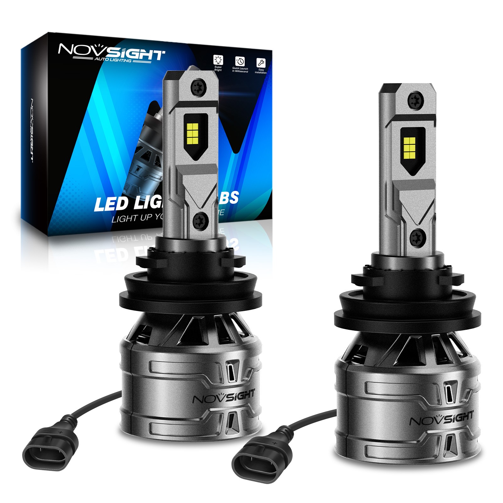 NOVSIGHT H11 LED Headlight 13000LM Low Beam Bulb Super Bright CANBUS Free Return
