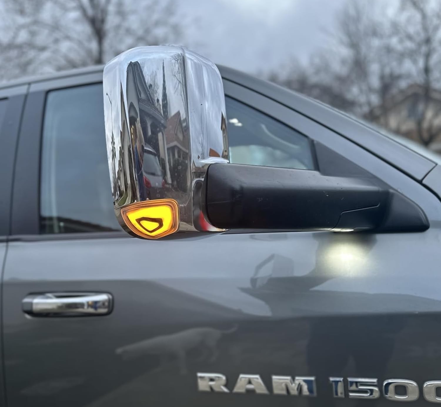 Clear Lens 4-Pin White/Amber Switchback LED Side Mirror Corner Lamps For 19+ RAM